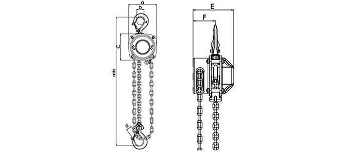 舞臺手拉葫蘆尺寸圖